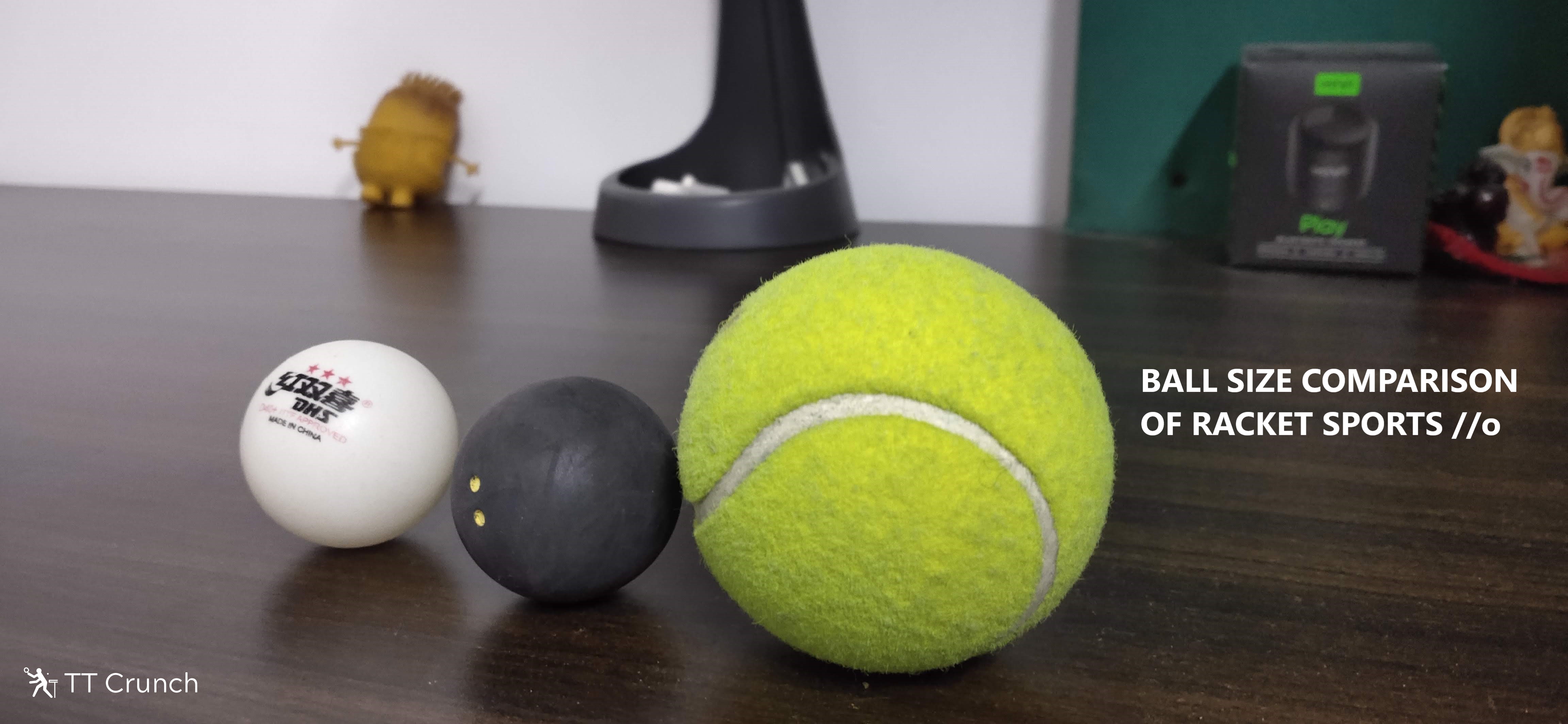 pollo Exquisito dulce Ball Weight and Size Comparison of Different Racket Sports - TT Crunch