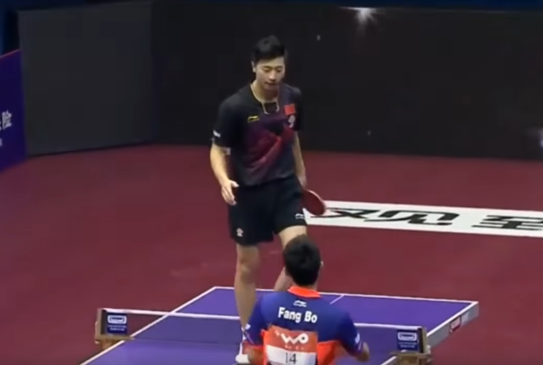 Ma Long on Table Tennis Table after WTTC 2015